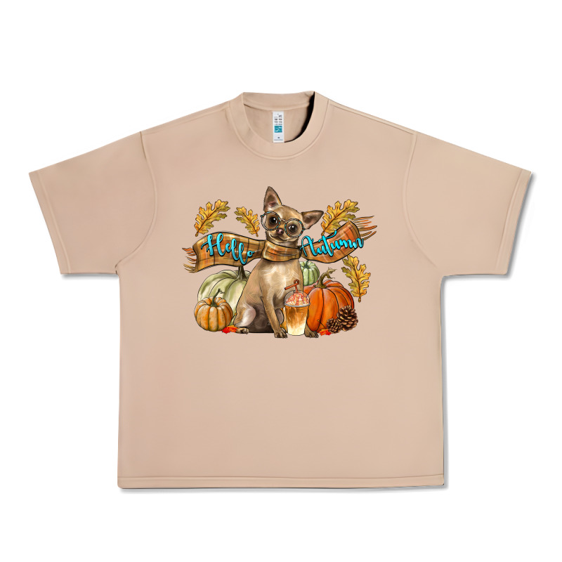 Hello Autumn With Chihuahua Dog Urban Heavy Tee by LillyAllenDesigns | Teevron