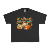 Pigment Black Hello Autumn With Chihuahua Dog Urban Heavy Tee - LillyAllenDesigns