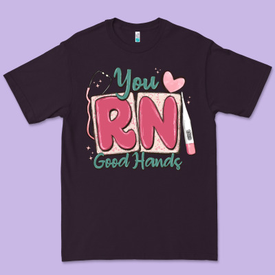 You Rn Good Hands Registered Nurse Premium Tee Designed By Maliassmallbusiness
