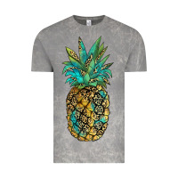 Cloud Rock leopar turquoise pineapple Vintage Tee - JahusDesignShop