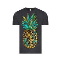 Vintage Black leopar turquoise pineapple Vintage Tee - JahusDesignShop