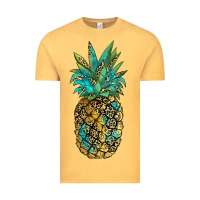 Vintage Mustard leopar turquoise pineapple Vintage Tee - JahusDesignShop