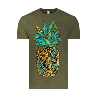 Vintage Olive leopar turquoise pineapple Vintage Tee - JahusDesignShop