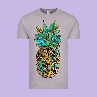 Leopar Turquoise Pineapple Vintage Tee Designed By Jahusdesignshop