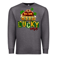 Charcoal Heather St Patricks Lucky One Premium Sweatshirt - FaDigitalArtStudio