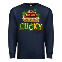 Navy St Patricks Lucky One Premium Sweatshirt - FaDigitalArtStudio
