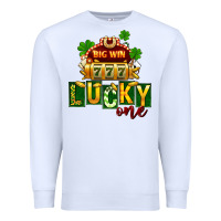 White St Patricks Lucky One Premium Sweatshirt - FaDigitalArtStudio