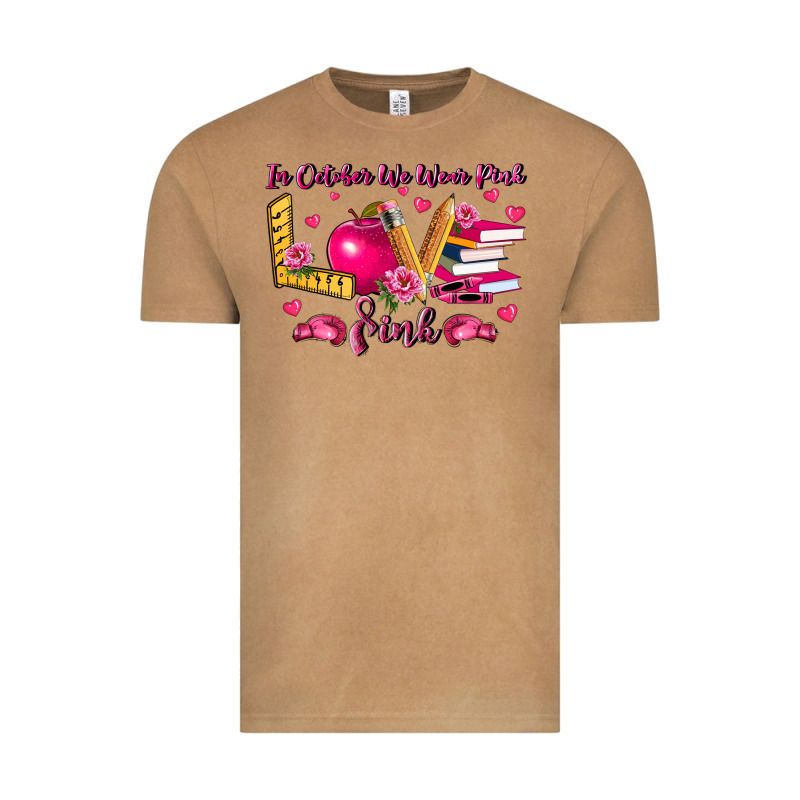 In October We Wear Pink Teacher Vintage Tee by LillyAllenDesigns | Teevron