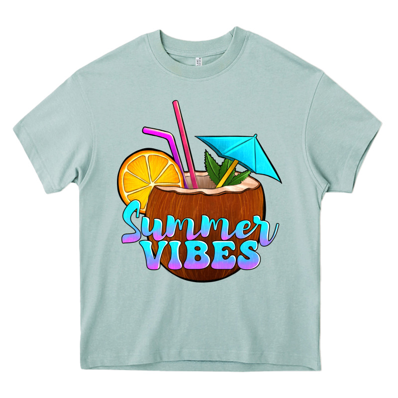 Summer Vibes Coconut Drink Heavy Core Tee by Jasminsmagicworld | Teevron