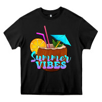 Black summer vibes coconut drink Heavy Core Tee - Jasminsmagicworld
