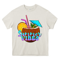 Cream summer vibes coconut drink Heavy Core Tee - Jasminsmagicworld