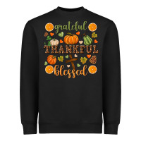 Black Grateful thankful blessed Heavyweight Sweatshirt - NancyCooperArtShop