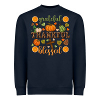 Navy Grateful thankful blessed Heavyweight Sweatshirt - NancyCooperArtShop