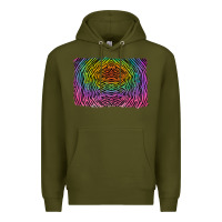 Army Green colorful zebra background Premium Hoodie - RanaPortraitStore