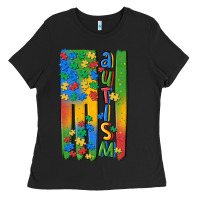 Black autism american flag Ladies Tee - MaliasSmallBusiness