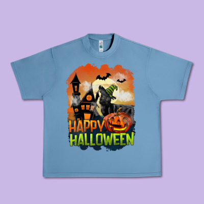 Happy Halloween With Black Cat Urban Heavy Tee Designed By Lillyallendesigns