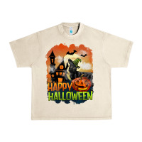 Sandshell Happy Halloween With Black Cat Urban Heavy Tee - LillyAllenDesigns