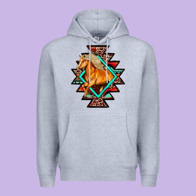 Aztec Symbol White Horse Premium Hoodie Designed By Fadigitalartstudio