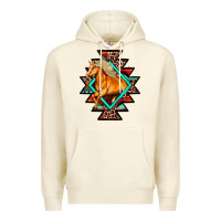 Sandshell Aztec Symbol White Horse Premium Hoodie - FaDigitalArtStudio
