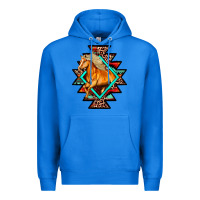 True Royal Aztec Symbol White Horse Premium Hoodie - FaDigitalArtStudio