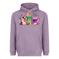 Lavender Easter Coffee Cups With Bunny Heavyweight Hoodie - BundleAndBundleShop