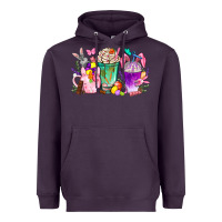 Plum Easter Coffee Cups With Bunny Heavyweight Hoodie - BundleAndBundleShop