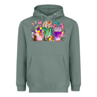 Sage Easter Coffee Cups With Bunny Heavyweight Hoodie - BundleAndBundleShop