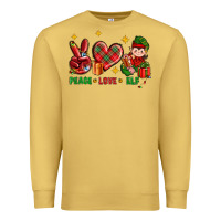 Antique Gold Peace Love Elf Christmas Premium Sweatshirt - BundleAndBundleShop