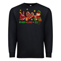 Black Peace Love Elf Christmas Premium Sweatshirt - BundleAndBundleShop