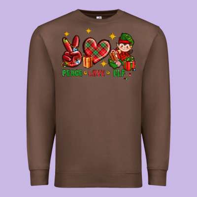 Peace Love Elf Christmas Premium Sweatshirt Designed By Bundleandbundleshop