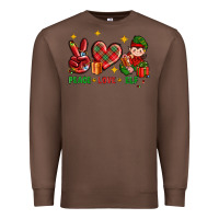 Chestnut Peace Love Elf Christmas Premium Sweatshirt - BundleAndBundleShop