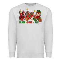 Dove Grey Peace Love Elf Christmas Premium Sweatshirt - BundleAndBundleShop