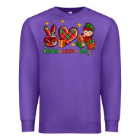 Purple Peace Love Elf Christmas Premium Sweatshirt - BundleAndBundleShop