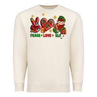 Sandshell Peace Love Elf Christmas Premium Sweatshirt - BundleAndBundleShop