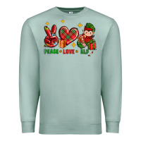 Seafoam Peace Love Elf Christmas Premium Sweatshirt - BundleAndBundleShop
