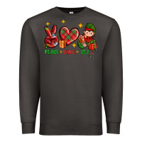 Smoke Peace Love Elf Christmas Premium Sweatshirt - BundleAndBundleShop