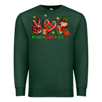 Sports Green Peace Love Elf Christmas Premium Sweatshirt - BundleAndBundleShop