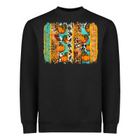 Black Fall Pumpkin brushstrokes Heavyweight Sweatshirt - NancyCooperArtShop
