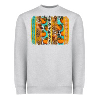 Heather Grey Fall Pumpkin brushstrokes Heavyweight Sweatshirt - NancyCooperArtShop