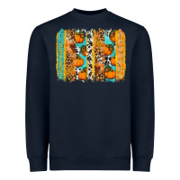 Navy Fall Pumpkin brushstrokes Heavyweight Sweatshirt - NancyCooperArtShop