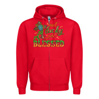 Red Not lucky just Blessed with Cross St. Patricks day Zipper Hoodie - HowdyJamesFarm