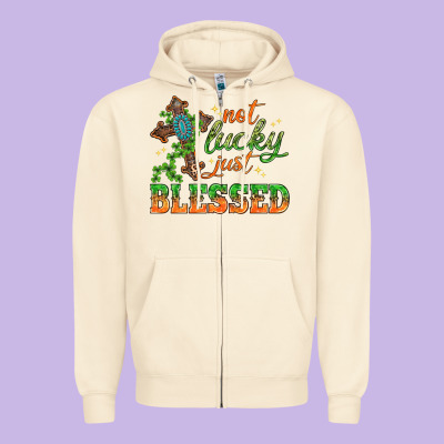Not Lucky Just Blessed With Cross St. Patricks Day Zipper Hoodie Designed By Howdyjamesfarm