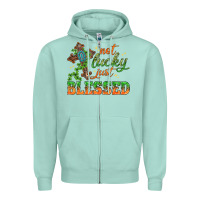 Seafoam Not lucky just Blessed with Cross St. Patricks day Zipper Hoodie - HowdyJamesFarm