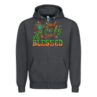 Smoke Not lucky just Blessed with Cross St. Patricks day Zipper Hoodie - HowdyJamesFarm