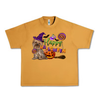 Peanut Butter Happy Halloween With Yorkshire Terrier Dog Urban Heavy Tee - LillyAllenDesigns