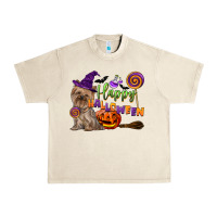 Sandshell Happy Halloween With Yorkshire Terrier Dog Urban Heavy Tee - LillyAllenDesigns