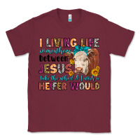 Burgundy i living life somewhere between jesus take the whe Classic Tee - LillyAllenDesigns
