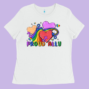 Proud Ally Ladies Tee Designed By Maliassmallbusiness