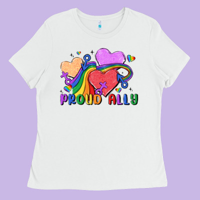 Proud Ally Ladies Tee Designed By Maliassmallbusiness