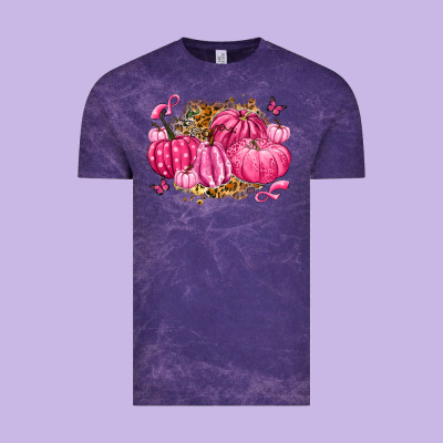Breast Cancer Awareness Pink Pumpkins Vintage Tee Designed By Lillyallendesigns